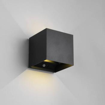 LED-es újratölthető kültéri fali lámpa Talent, fekete, szélesség 10 cm kép