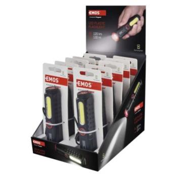 LED-es újratölthető műanyag zseblámpa P4720, 120 lm, 10 PCS, display box kép