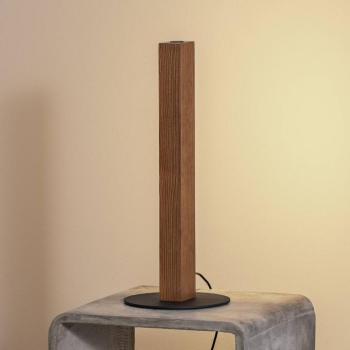 LED fa asztali lámpa Teo, fenyő, 42 cm, érintésérzékeny fényerőszabályzó kép