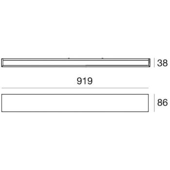 LED fali lámpa Box W2 bi-emissziós, W 91,9 cm, fekete, 2700 K kép