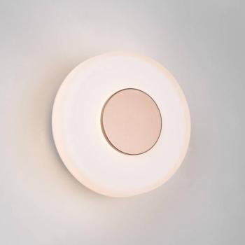 LED fali lámpa Celeste, barna/fehér, Ø 22 cm-es üveg dimmelhető kép