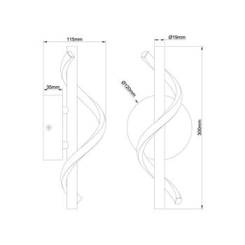 LED fali lámpa Eunice, szélesség 12 cm, fekete, fém kép