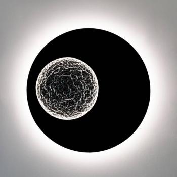 LED fali lámpa Luna, barna-fekete/ezüst, Ø 120 cm, vas kép