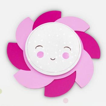 LED fali lámpa Sun Starlight Smile, rózsaszínű kép