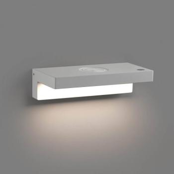 LED fali lámpa Well, USB + vez. n. töltő, fehér kép