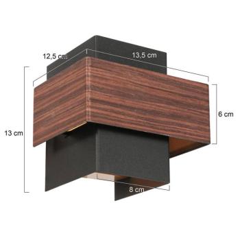 LED fali világítás Muro 3367, faoptika, fel/le, G9, 2700 K kép