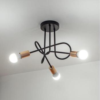  LED felületre szerelt csillár OXFORD 3xE27/15W/230V fekete  kép