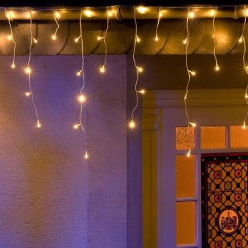 LED fényfüggöny jégeső meleg fehér 11m kép