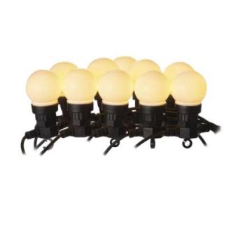 LED fényfüzér – 10x party égő, opál, 5 m, kültéri és beltéri, meleg fehér kép