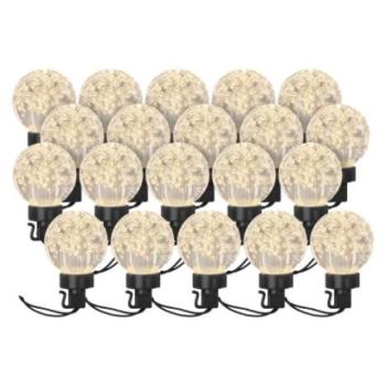 LED fényfüzér – 20x party égő, 7,6 m, kültéri és beltéri, meleg fehér kép