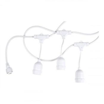 Led fényfüzér , kültéri , 10 db x E27 , 6 m , fehér , IP65 kép