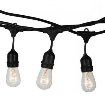 Led fényfüzér , kültéri , 15 db x E27 , 15 m , IP54 kép
