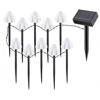 Led fényfüzér , kültéri , leszúrható lámpa , napelemes , gomba , 10 db , 3.7 m , meleg fehér , IP44 , Rábalux , SKADAR kép