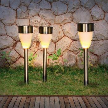 LED földi tüskés lámpa 33576-3, rozsdamentes acél, 3 db-os szett kép