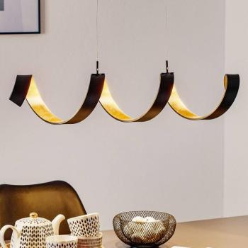 LED függő lámpa Helix, fekete-arany, 80 cm kép