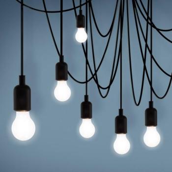 LED függő lámpa Maman fekete 14 izzós, selyemfényű kép