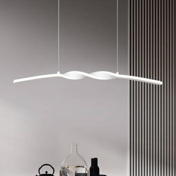 LED függő világítás Ginko, matt fehér, fém, hossz 79 cm kép