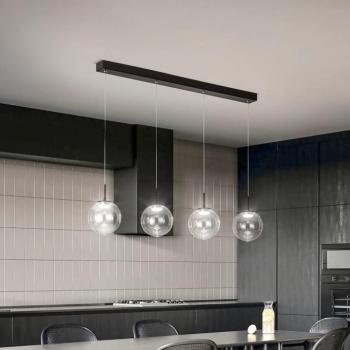 LED függőlámpa Ariel, 4-fényű, hosszúkás, fokozatmentes dimmerrel kép