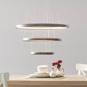 LED függőlámpa Trinity alumíniumból, ezüst kép