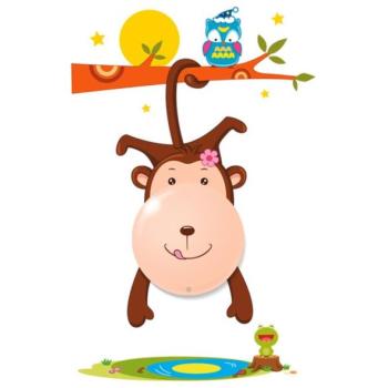  LED Gyerek fali lámpa MONKEY 1xLED/0,6W/3xAAA  kép