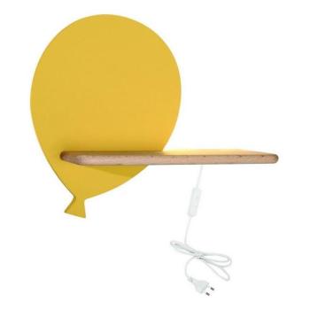 LED gyerekszoba falilámpa polccal BALLOON LED/4W/230V sárga/fa  kép