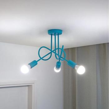  LED gyerekszobai felületre szerelhető csillár OXFORD 3xE27/15W/230V kék  kép