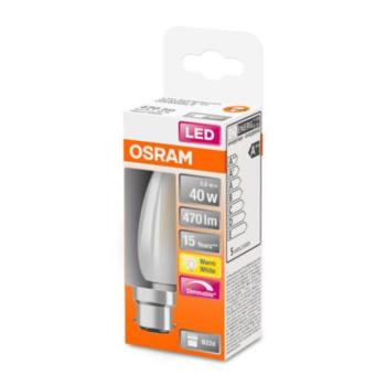 LED gyertyalámpa B22d 5W 2,700K matt dimmelhető kép