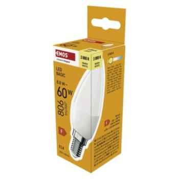 LED izzó Basic Candle E14 / 8,8 W (60 W) / 806 lm / Meleg fehér kép