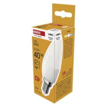 LED izzó Basic gyertya / E14 / 5,5 W (40 W) / 470 lm / Semleges fehér kép