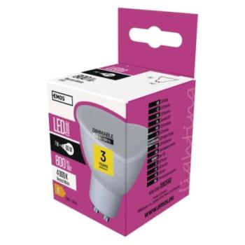 LED izzó Classic MR16 / GU10 / 7 W (60 W) / 800 lm / természetes fehér / dimmelhető kép