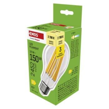LED izzó Filament A70 / E27 / 18 W (150 W) / 2452 lm / Meleg fehér kép