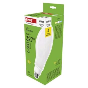 LED izzó Filament ED90 / E27 / 36 W (327 W) / 6 000 lm / természetes fehér kép
