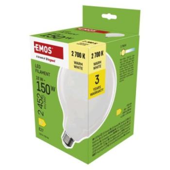 LED izzó Filament G125 / E27 / 18 W (150 W) / 2452 lm / Meleg fehér kép