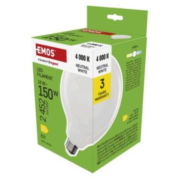 LED izzó Filament G125 / E27 / 18 W (150 W) / 2452 lm / Természetes fehér kép