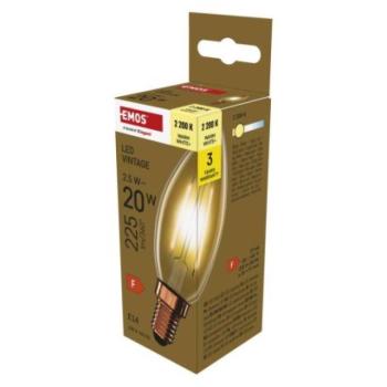 LED izzó Vintage gyertya / E14 / 2,5 W (20 W) / 225 lm / Meleg fehér kép