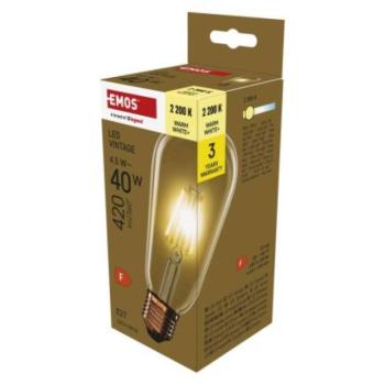 LED izzó Vintage ST64 / E27 / 4,5 W (40 W) / 420 lm / Meleg fehér kép