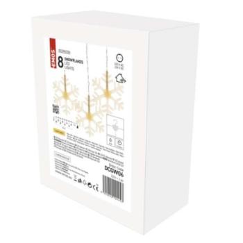LED karácsonyi fényfüggöny – hópelyhek, 84 cm,  kültéri és beltéri, meleg fehér kép