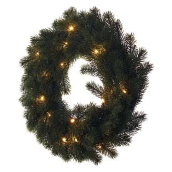 LED karácsonyi koszorú, 40 cm, 2x AA, beltéri, meleg fehér, időzítő kép