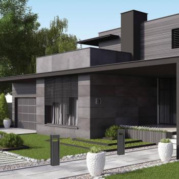 LED kültéri fali lámpa E353, grafit színű, alumínium, 3.000 K kép