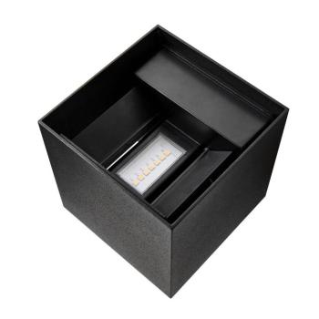 LED kültéri fali lámpa Milda kubi, fekete, fel/le, alumínium kép