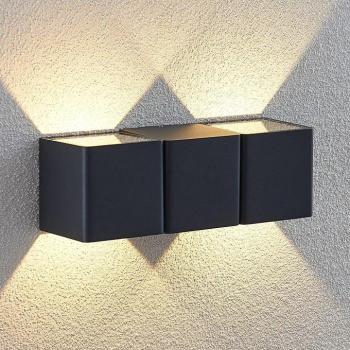LED kültéri fali lámpa Niclas, szögletes kép
