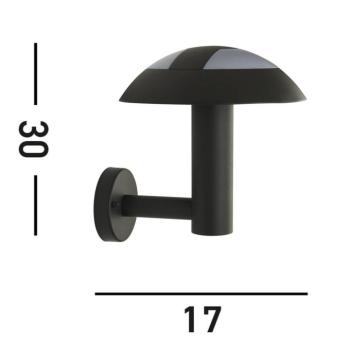 LED kültéri fali világítás MUSHROOM, IP44, fekete, gomba alakú kép