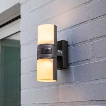 LED kültéri falilámpa Cyra, 2 izzós, érz. kép