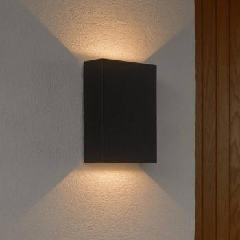 LED kültéri falilámpa Fold Seaside fel/le, 10 x 15 cm, fekete kép