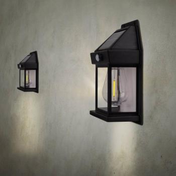 LED kültéri falilámpa Mira, érzékelővel, fekete, 2 db-os készlet IP44 kép