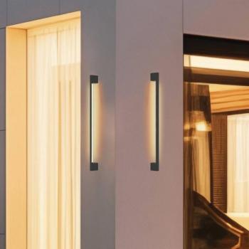 LED kültéri falilámpa Tessa, sötét szürke, magasság 90 cm, fém kép