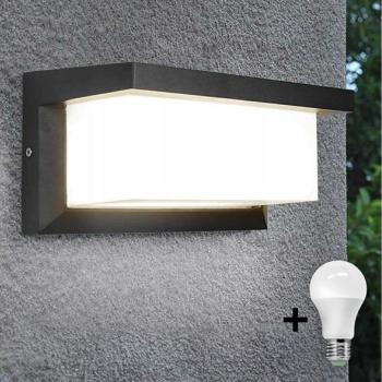  LED Kültéri lámpa izzóval szürkületérzékelővel NEELY 1xE27/9W/230V IP54  kép
