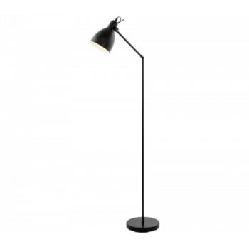 LED lámpa , állólámpa , E27 , acél , fekete , fehér , EGLO , PRIDDY , 49471 kép