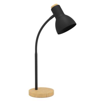 LED lámpa , asztali , E27 , acél , fa , fekete , barna , EGLO , VERADAL , 98831 kép