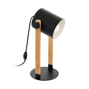 LED lámpa , asztali , E27 , acél , fa , fekete , EGLO , HORNWOOD , 43047 kép